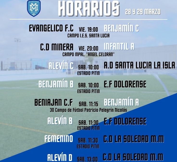 HORARIOS DEL 29 Y 30 DE MARZO