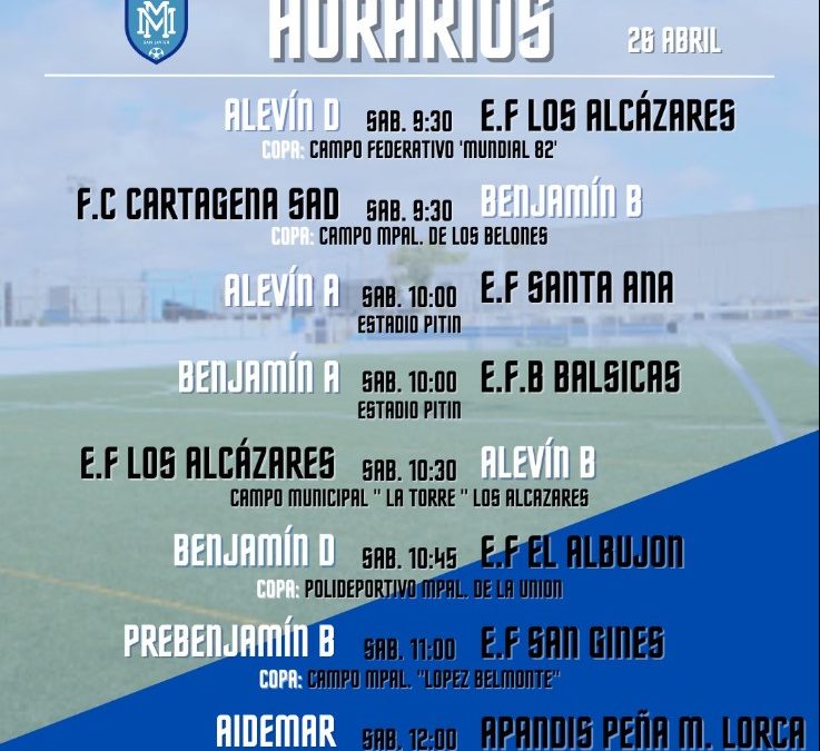 HORARIO FIN DE SEMANA DEL 26 Y 27 DE ABRIL
