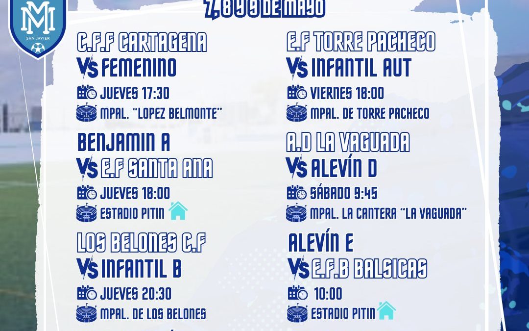 HORARIOS 7, 8 Y 9 DE MAYO