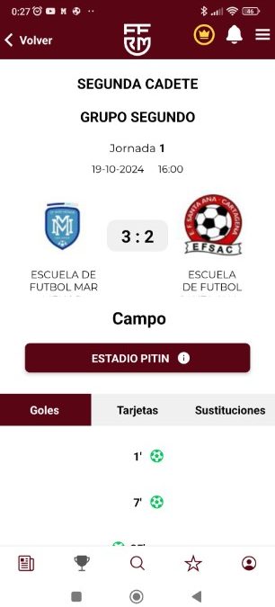 JORNADA 1 CADETE B